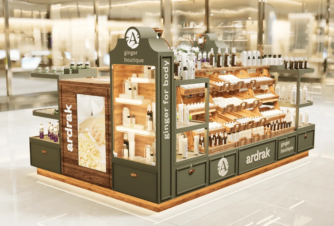 Custom retail kiosk display structure